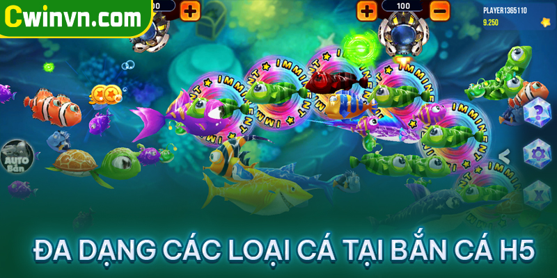 Bắn cá h5 có đa dạng các loại cá Bắn cá h5 có đa dạng các loại cá